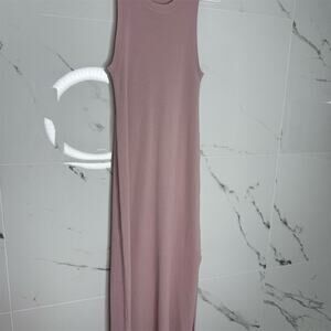 The Drop Women's Sleeveless Pink knit Ribbed Midi Dress Size S